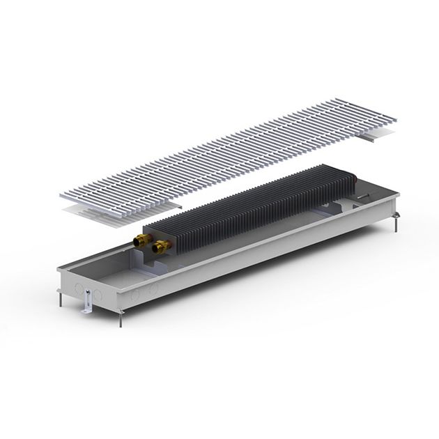 Теплоотдача внутрипольных конвекторов